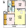 リバーサイド 2LDKの間取り