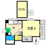 岩崎ハイツⅡ 1Kの間取り