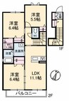 シャーメゾンみどり野 E棟 3LDKの間取り