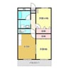 パレス南国 2DKの間取り