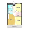 パレス南国 2DKの間取り