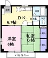 ハイツグラン・ブルー 2DKの間取り