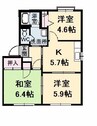 メゾンエトワール A棟 2LDKの間取り