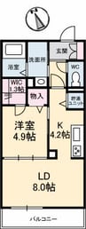 ベレオ舟入 1LDKの間取り