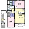 アルドールB 2LDKの間取り