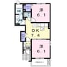 ブルックヴィラA 2DKの間取り