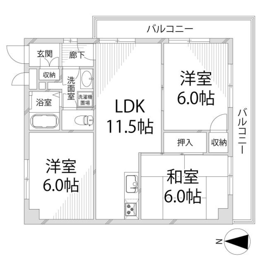 間取図 サンフェニックス21