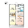 アベニール中島 2LDKの間取り