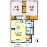 リュミエールm&y　A棟 2LDKの間取り