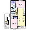 ノイ・フリーデB 2LDKの間取り