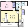 ソレアードⅢ 1LDKの間取り