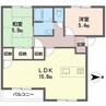 ザックス英賀保　C 2LDKの間取り