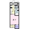 ジュエルⅡ 1Kの間取り