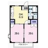 エルガーデンⅡ 2DKの間取り