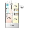 レインボーパレスⅡ 2DKの間取り