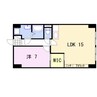 オーセント飯田 1LDKの間取り