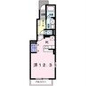 グラースアンジュD 1Kの間取り