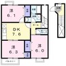 スカイコーポラスⅡ 3DKの間取り