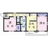 エクラタンC 2DKの間取り