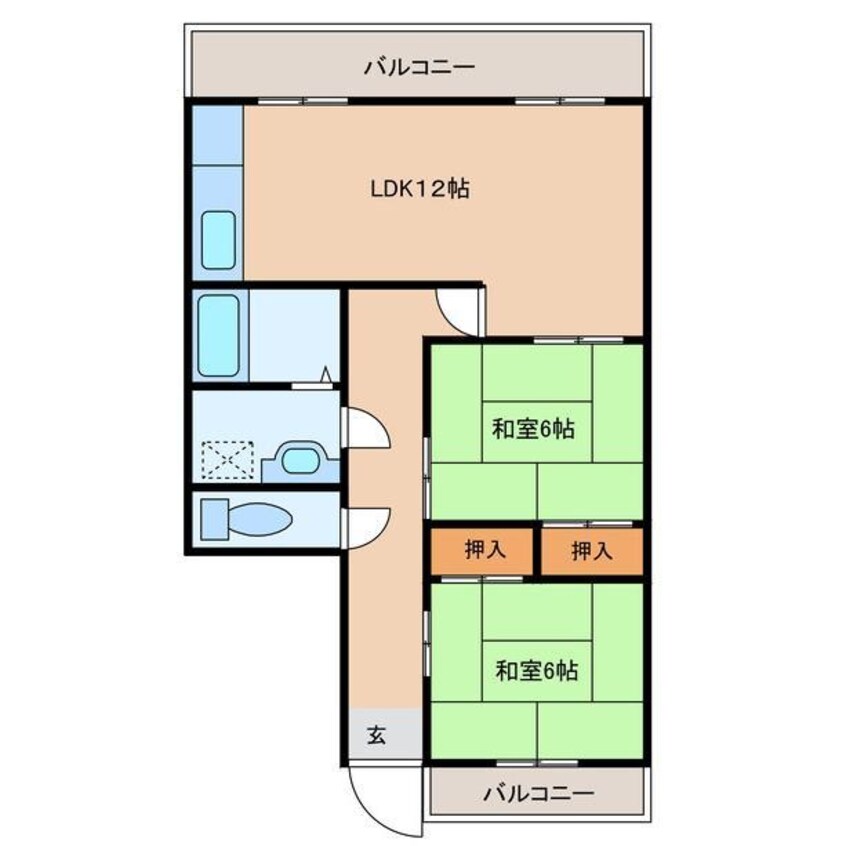 間取図 出屋敷ハイツ