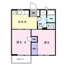 パークサイド1 2DKの間取り