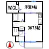 ヴィラ広畑 1DKの間取り