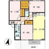 タウンコートオリビエB 3LDKの間取り