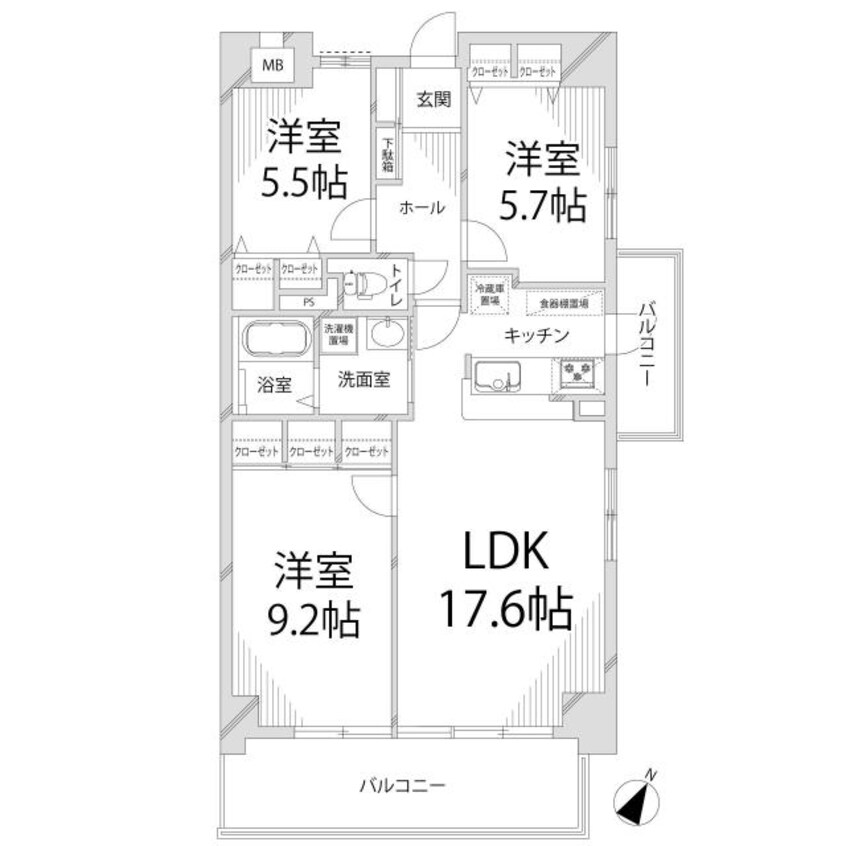 間取図 キャッスルコート飾磨弐番館