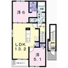 ブリッサガーデンＢ 2LDKの間取り