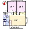 サンビレッジ阿成 2LDKの間取り