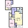 レフィナードヴィラ 2LDKの間取り