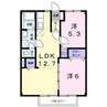 コーポ三輪 2LDKの間取り