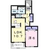 メゾン　グラースB 1LDKの間取り
