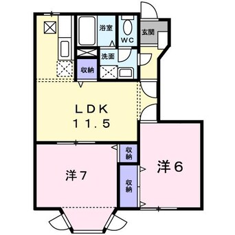 間取図 グリーンコートウメハラB