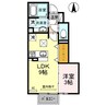 プラムコート 1LDKの間取り