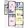 クラール坂上 2LDKの間取り