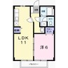 ウスキハイツ 1LDKの間取り