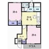 フリューリンク 2DKの間取り