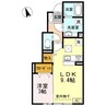 クラージュKS 1LDKの間取り