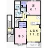 フィオレンティーナⅢ 2LDKの間取り