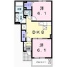 フィオレンティーナⅢ 2DKの間取り