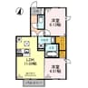 クレセールⅡ 2LDKの間取り