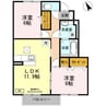 クオーレ早瀬 2LDKの間取り