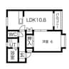 フローラⅠ 1LDKの間取り