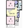 ジュネス　エレガンシア 2DKの間取り