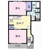 パルトネールF1 2DKの間取り