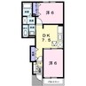 メゾンローレル 2DKの間取り