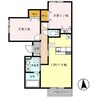 グランピーノ平松　Ｂ棟 2LDKの間取り