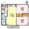 ＢＬＯＯＭ花見田　Ⅱ 2LDKの間取り