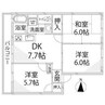メゾンエルム 3DKの間取り